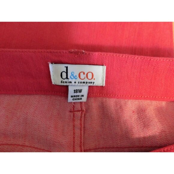 Denim & Co Cropped Pants 18W Avg Pink Light Fuchsia 5 Pocket Casual Cotton Blend - Picture 6 of 6